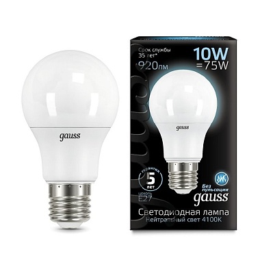 Лампа Gauss LED A60 10W E27 920lm 4100K