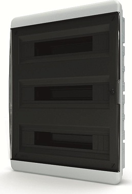 Щит встраиваемый 54 мод. IP41, прозрачная черная дверца BVK 40-54-1 Tekfor